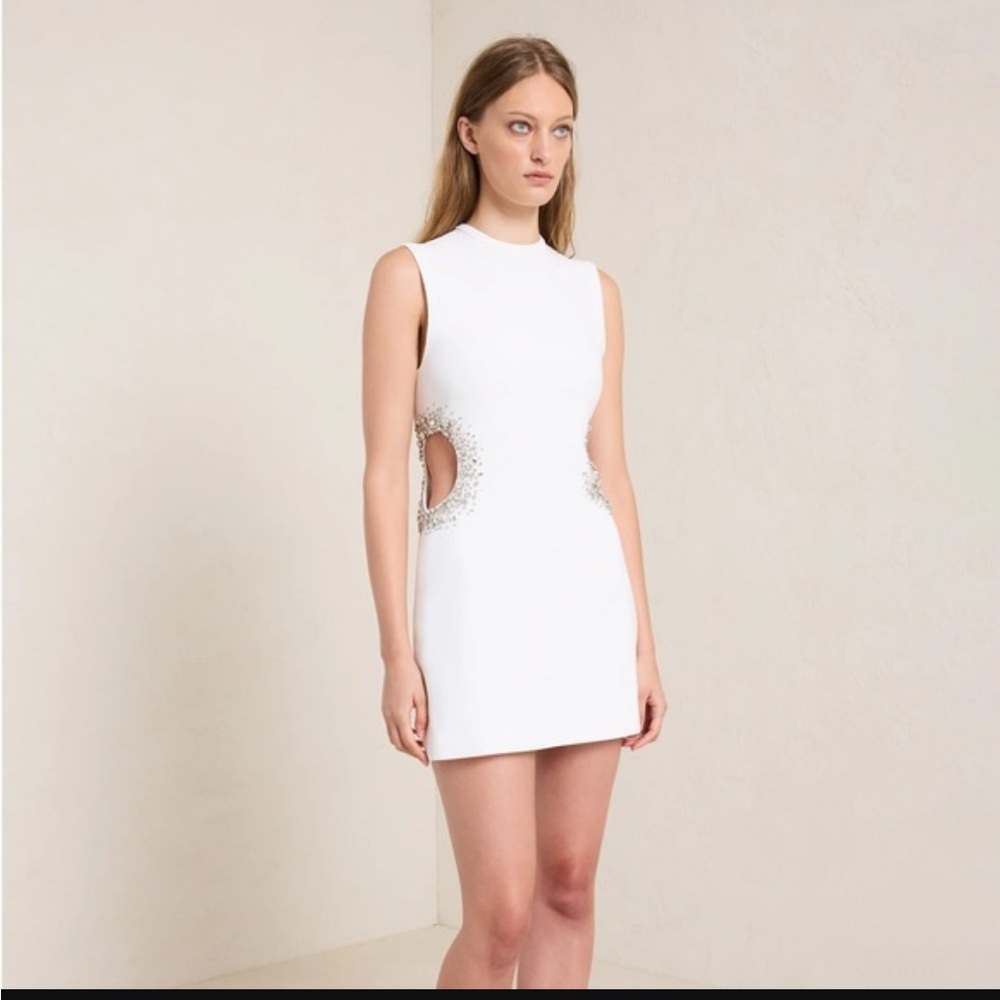A.L.C. White Mini Dress with Silver Accents